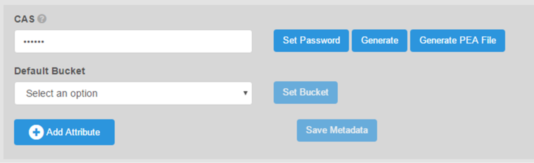 Shows the input prompt for the CAS default bucket radio button