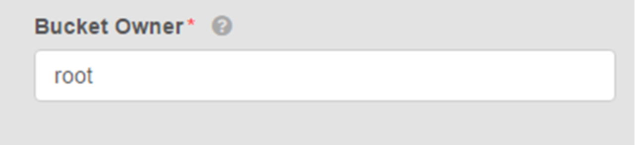 An input prompt to set the owner of the bucket being created