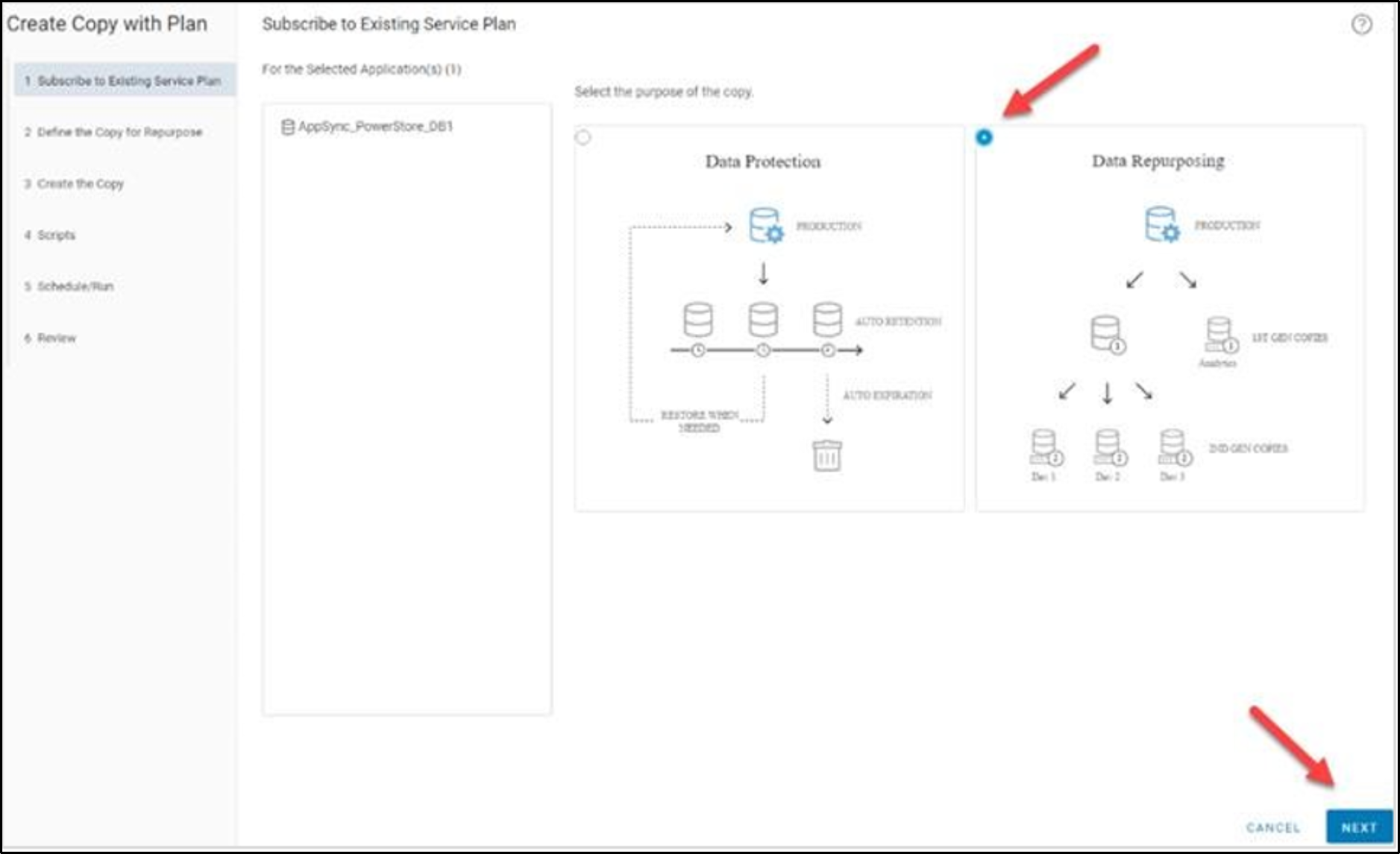 This shows starting the repurposing workflow wizard. 