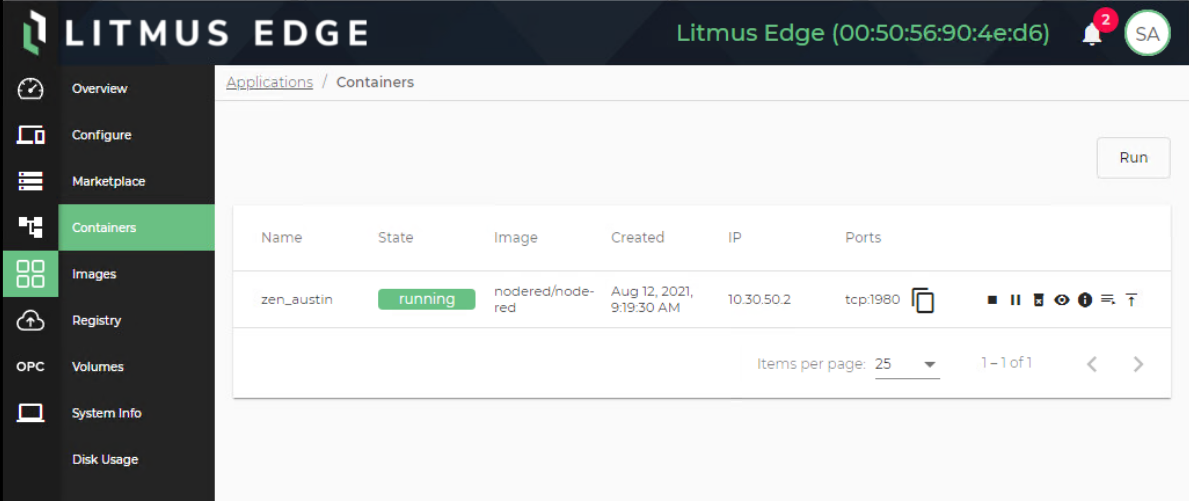 Set up Node-Red container service on Litmus Marketplace