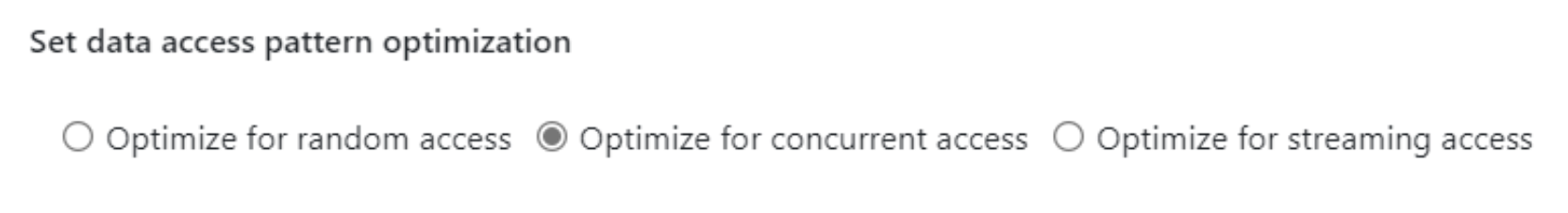 WebUI to set data access pattern optimization.