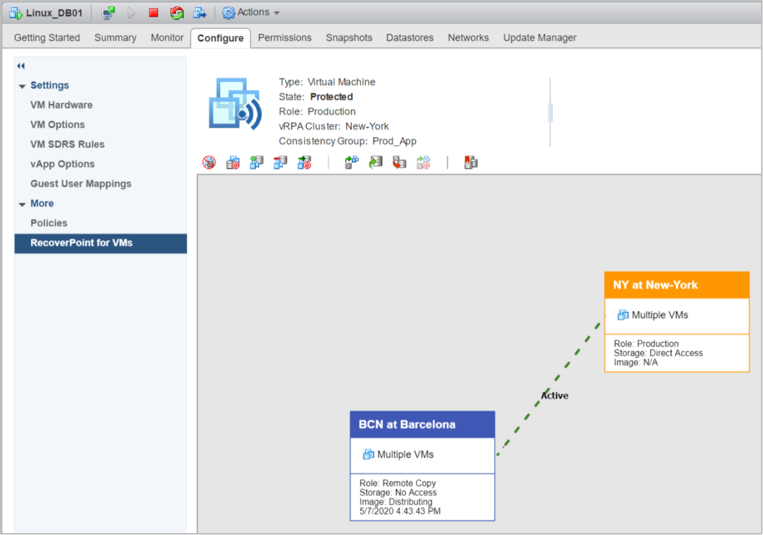 Example of RecoverPoint for virtual Machines