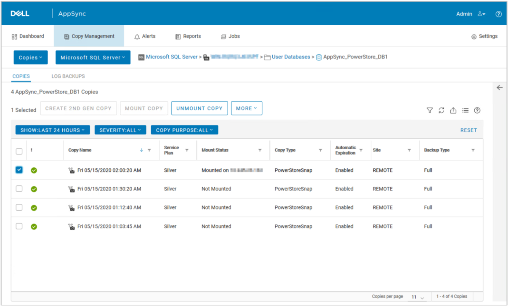 Exmaple for Dell AppSync