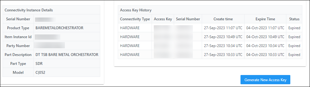 Access key history