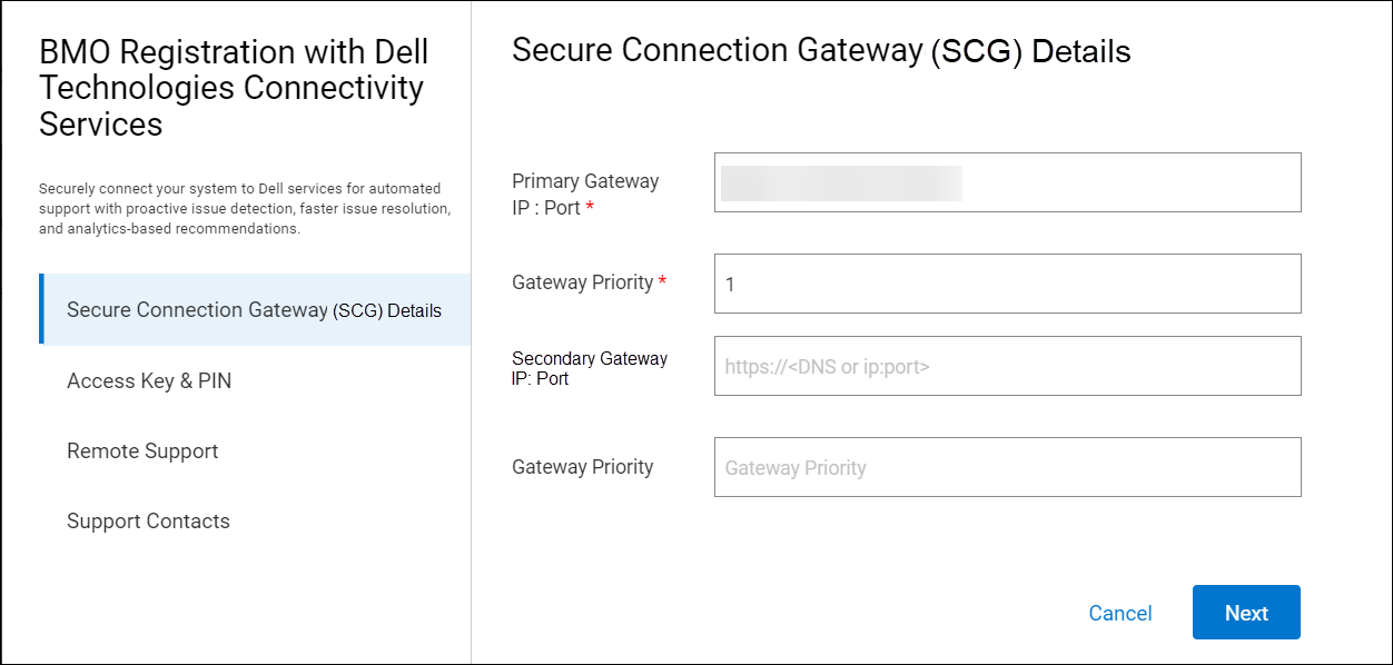 Secure connectivity gateway details