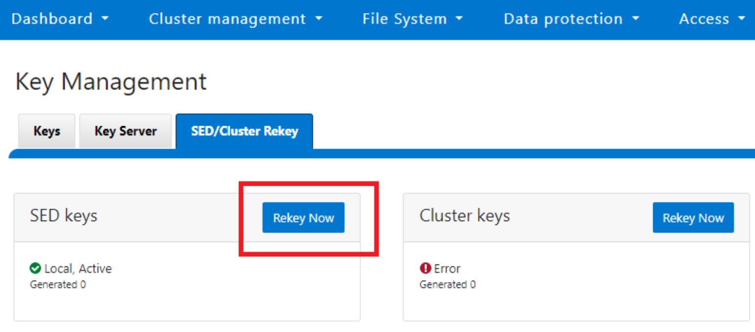 A figure illustrating the WebUI cluster rekey.