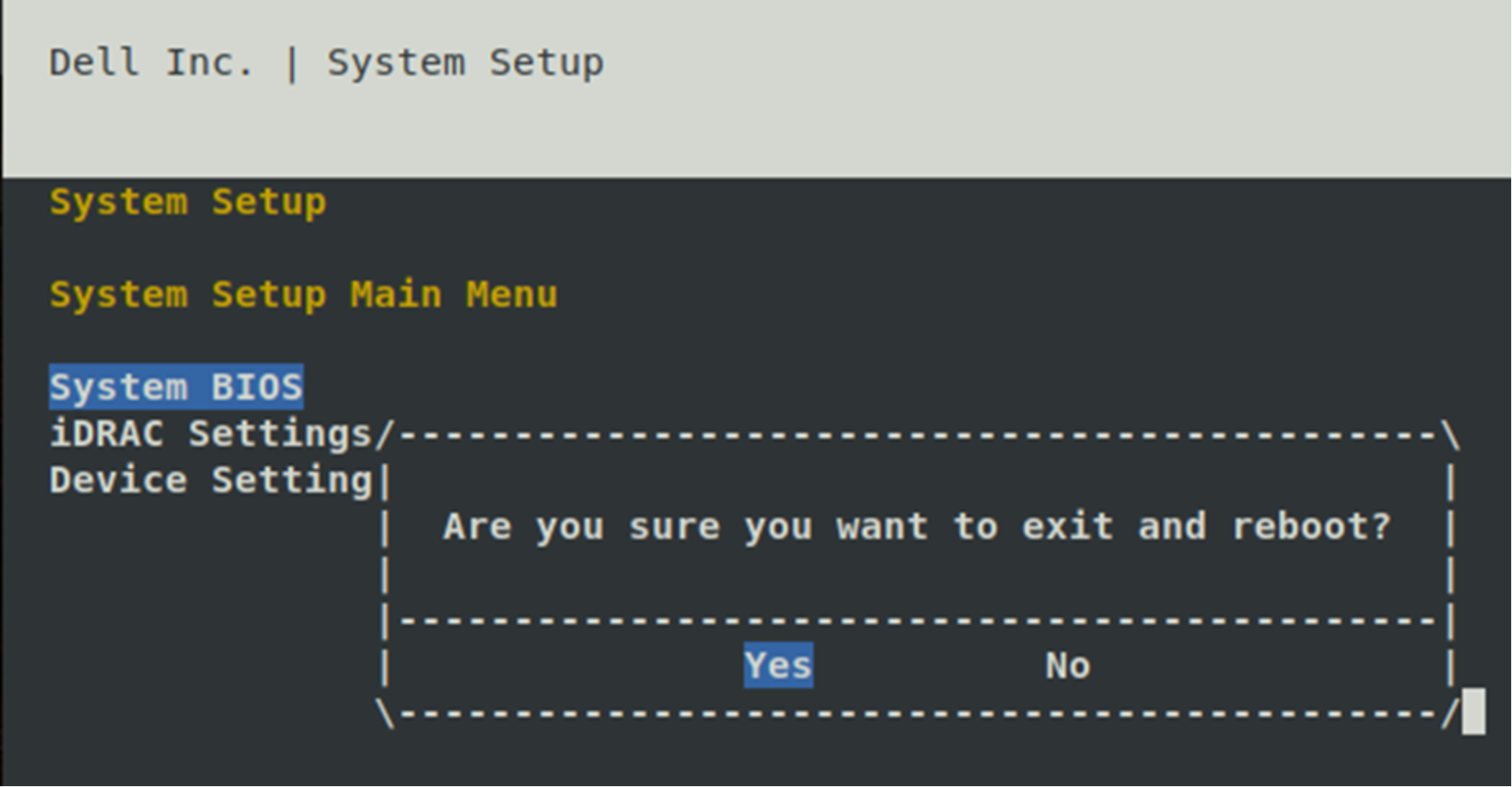 A figure illustrating the BIOS System Setup