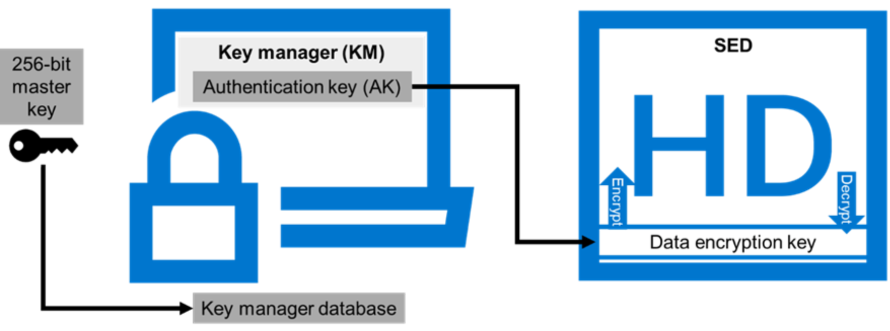 A figure illustrating the PowerScale master key.