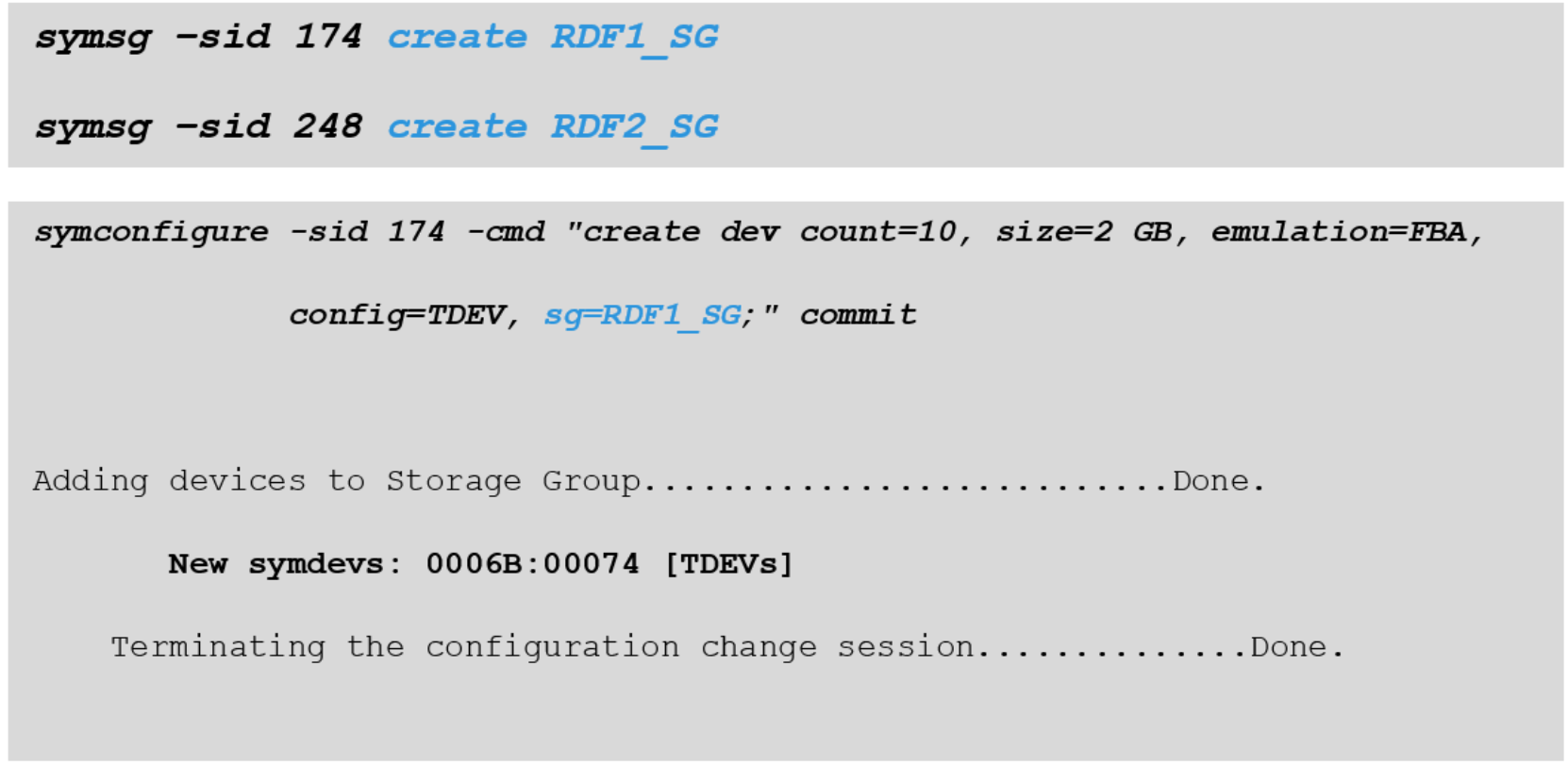 creating devices and storage groups with solutions enabler CLI output