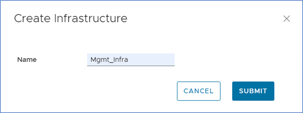 This image shows the SFM window when creating an infrastructure from the blueprint.