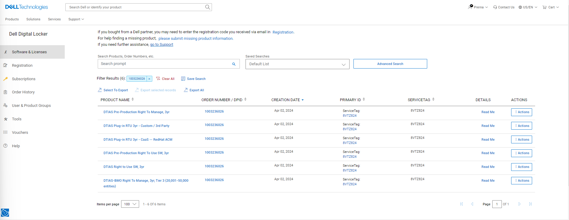 ddl license list