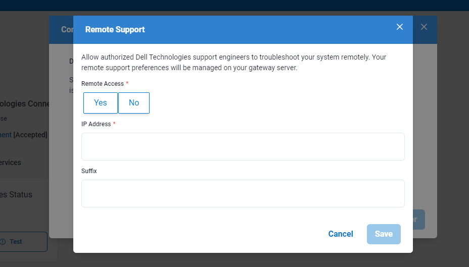 Remote support window