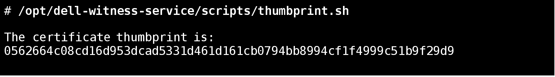 CLI output for thumbprint.sh