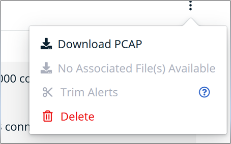 Download PCAP in asset alerts