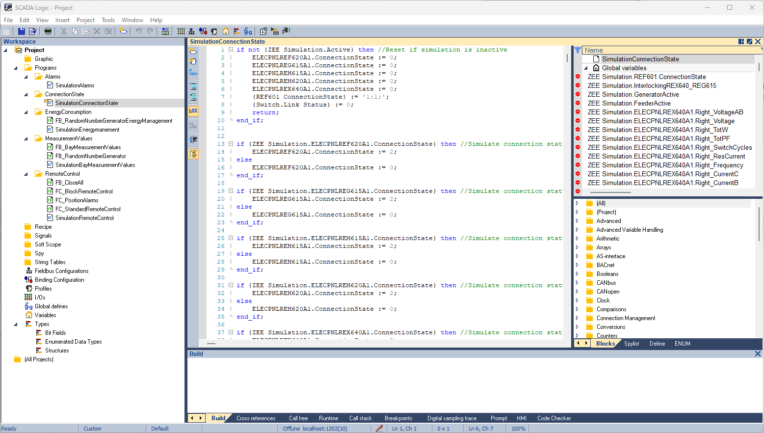 SCADA Logic editor window