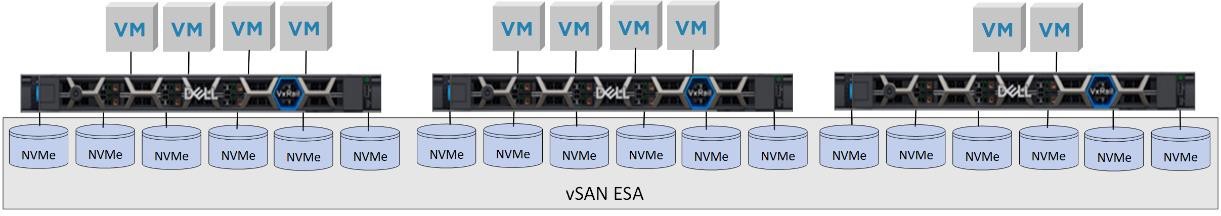 Local vSAN ESA data store deployed on a VxRail cluster
