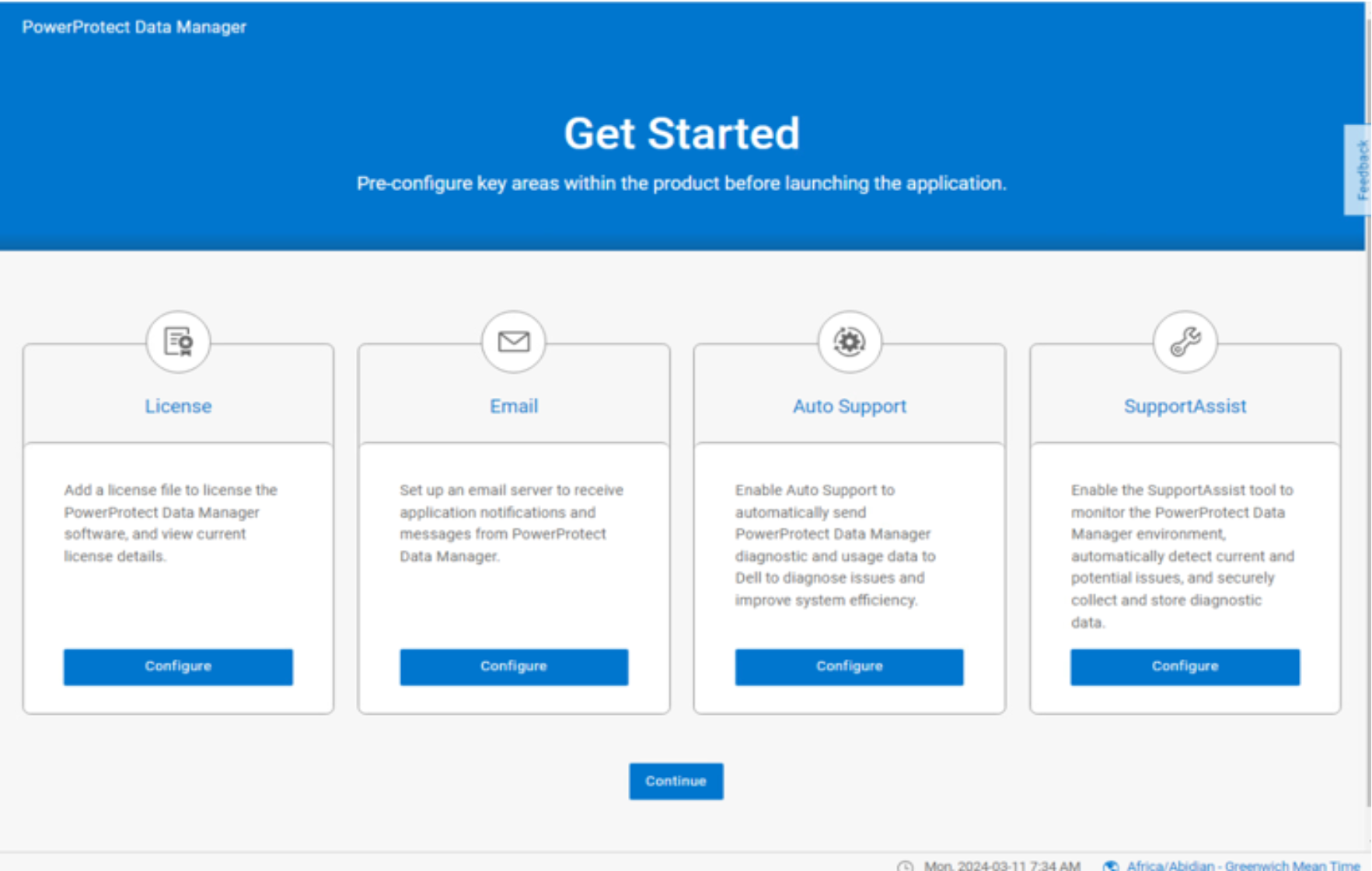 This figure shows the Get Started Page
