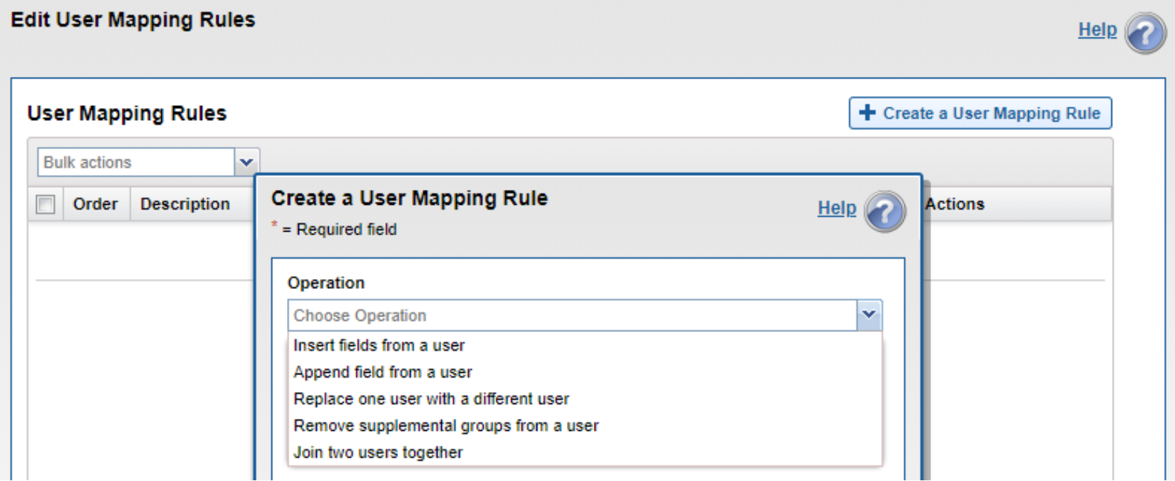 A figure to show how to edit/add user mapping rules with different operations