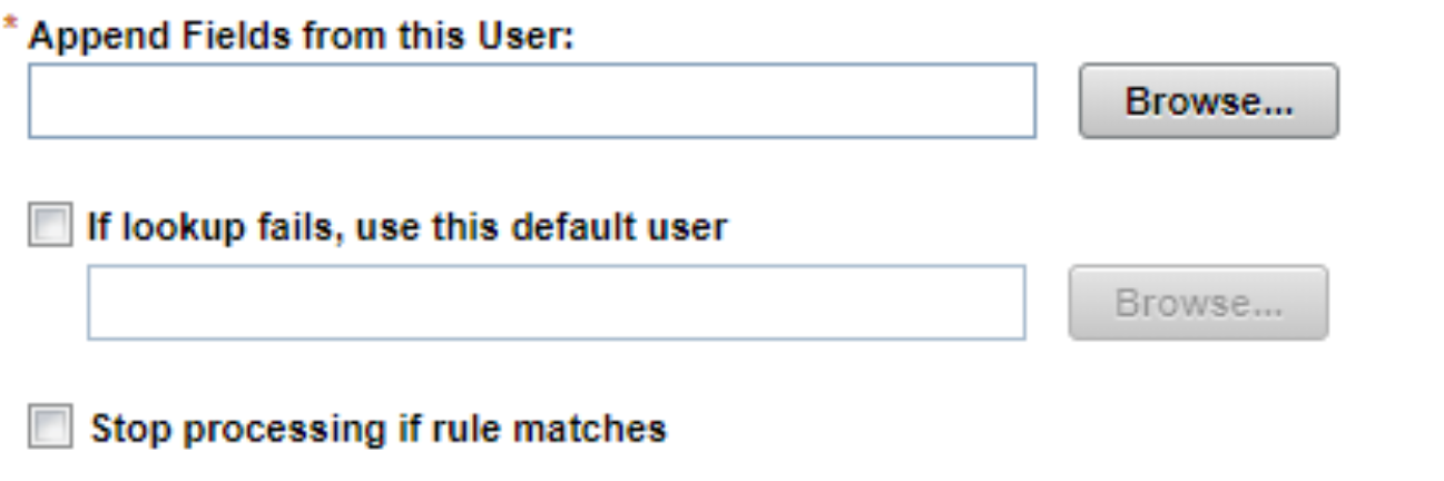 Shows the default option of user mapping rules.