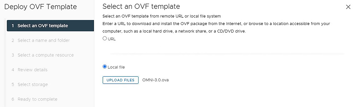 OMNI OVF template installation