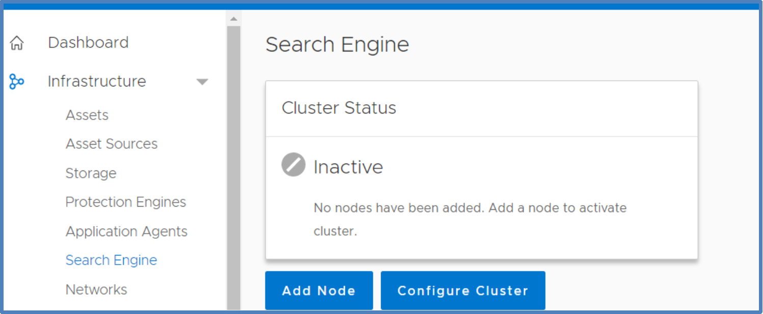 This figure shows the Search Engine Configuration Page