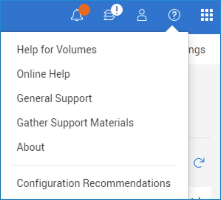 This screenshot displays the navigation to the Online Help section in the PowerStore Manager UI. 