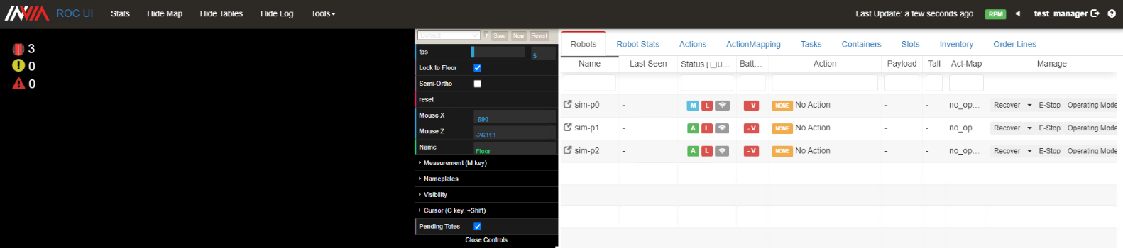 ROC user interface with robots added