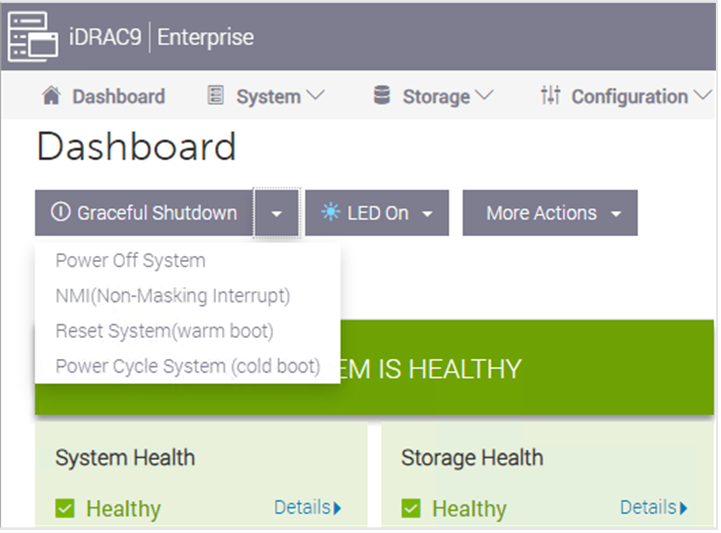 VxRail node Power Off System through iDRAC