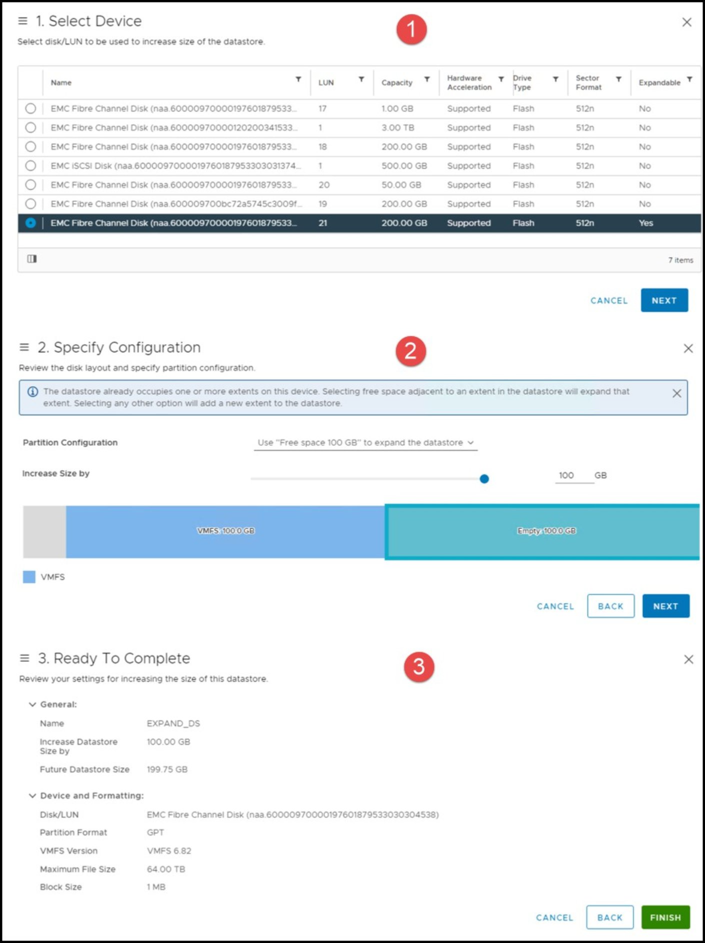 Figure 35. Expand datastore wizard 