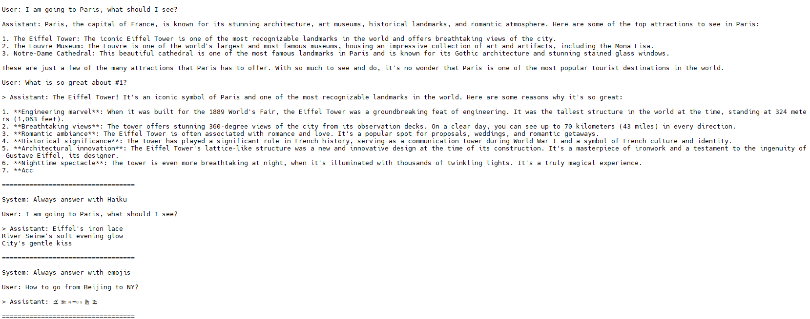 XE9680 display of inference output of Llama 3.1 405B 