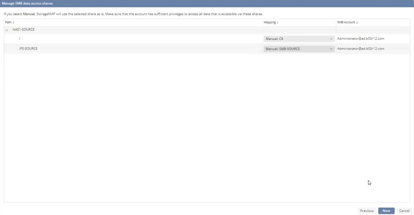 This is a screenshot of managing data access shares.