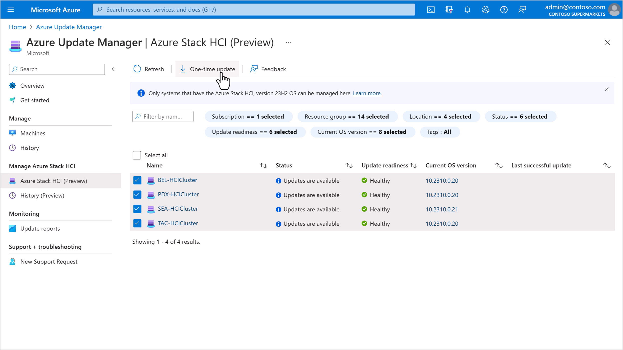 A screenshot of Azure Update Manager.